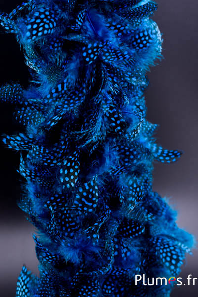 Boa en plumes de pintade - Ø 10-12 cm - turquoise